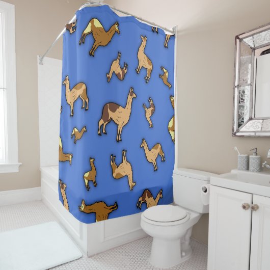 Rideaux De Douche Herd de Llamas (En situation)