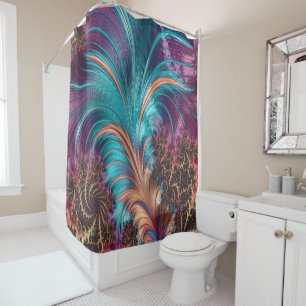 Rideaux De Douche Hérissez l'art abstrait de fractale de quelques