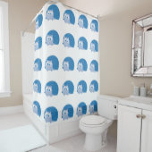 Rideaux De Douche Hérisson bleu mignon (En situation)