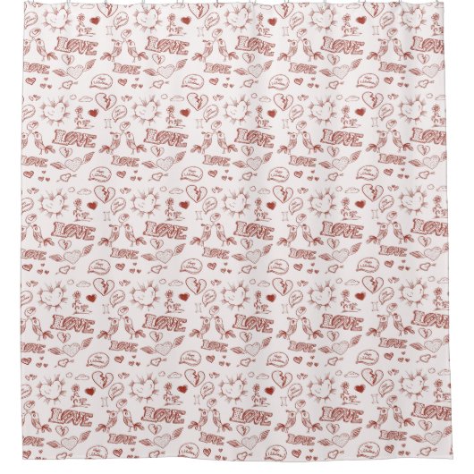 Rideaux De Douche Heureuse Sainte-Valentin (Devant)