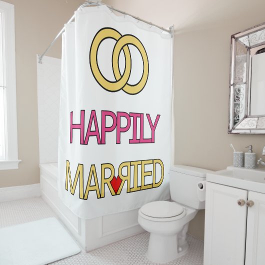 Rideaux De Douche Heureusement marié (En situation)