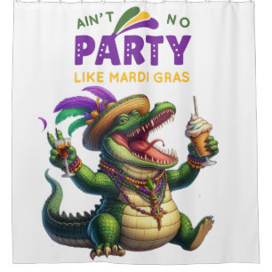 Rideaux De Douche Heureux Mardi Gras Alligator