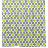Rideaux De Douche Hexagon gris vert Lime moderne géométrique (Devant)
