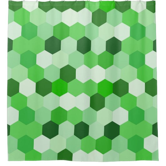 Rideaux De Douche Hexagon vert blanc géométrique (Devant)
