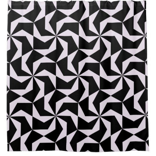 Rideaux De Douche Hexagone géométrique Abstrait noir et rose transpa (Devant)