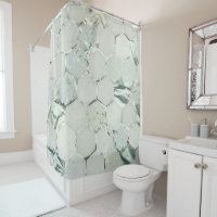 Hexagone Marbre Mint Aqua Métal Blanc Gris