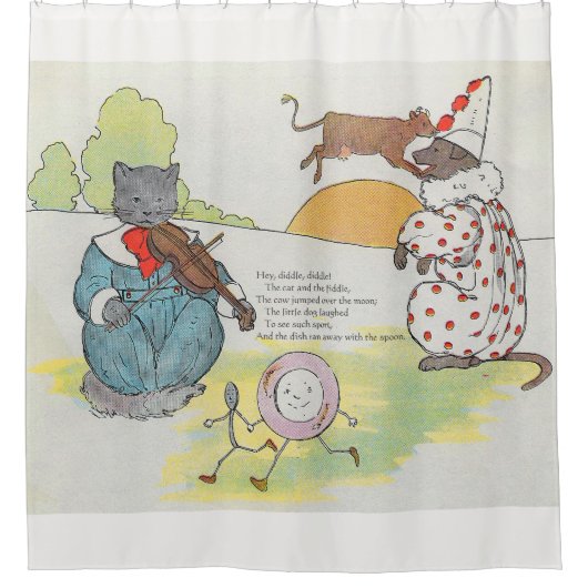 Rideaux De Douche Hey Diddle Diddle The Cat and Fiddle Rhyme (Devant)