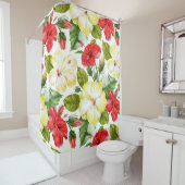 Rideaux De Douche Hibiscus Hawaiian Tropical Floral (En situation)