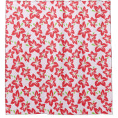 Rideaux De Douche Hibiscus Rouge, Fleurs Rouges, Motif De Fleurs (Devant)