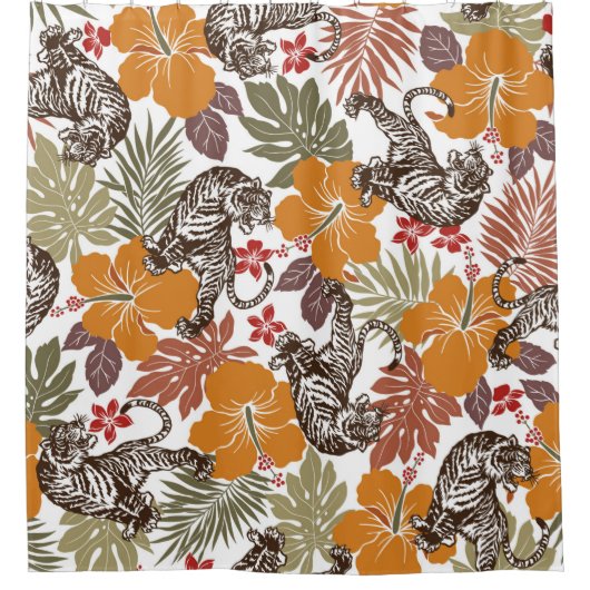 Rideaux De Douche Hibiscus tiger motif (Devant)