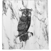 Rideaux De Douche Hibou camouflé sur marbre (Devant)