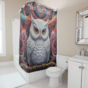 Rideaux De Douche Hibou cosmique : Sagesse vibrante