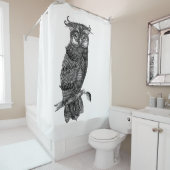 Rideaux De Douche Hibou gris (En situation)