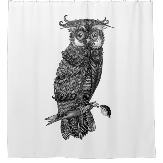 Rideaux De Douche Hibou gris (Devant)