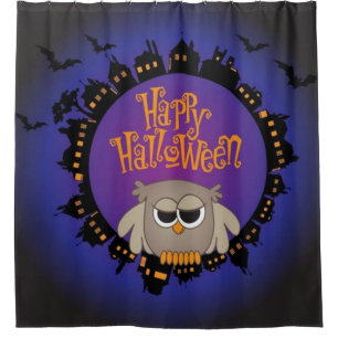Rideaux De Douche Hibou heureux de Halloween