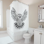 Rideaux De Douche Hibou noir de style (En situation)