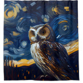 Rideaux De Douche Hibou Nuit Étoilée (Devant)