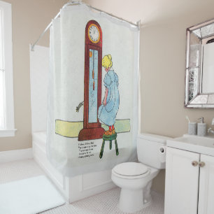 Rideaux De Douche Hickory, Dickory, Dock Mother Goose Nursery Rhyme
