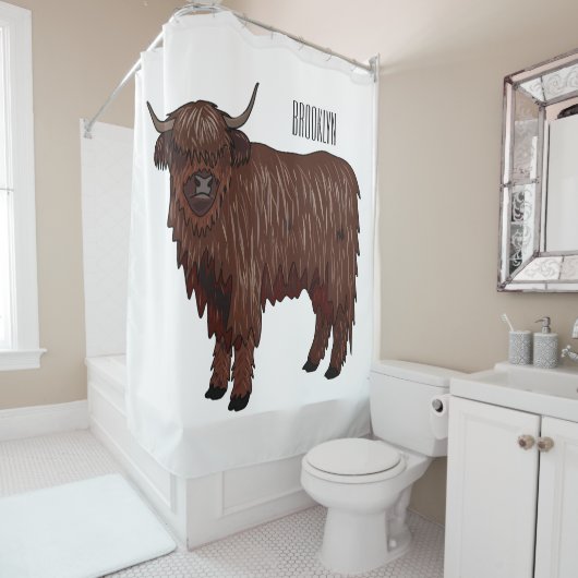 Rideaux De Douche Highland cow (En situation)