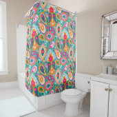 Rideaux De Douche Hippie chic Paisley de Boho rétro (En situation)
