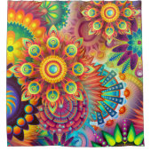 Rideaux De Douche Hippie de jardin psychédélique de Bohême (Devant)