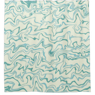 Rideaux De Douche Hippie les années 70 Marbre Bleu Liquide Swirl Boh