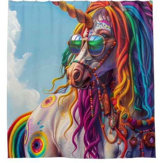 Rideaux De Douche Hippie Unicorn (Devant)