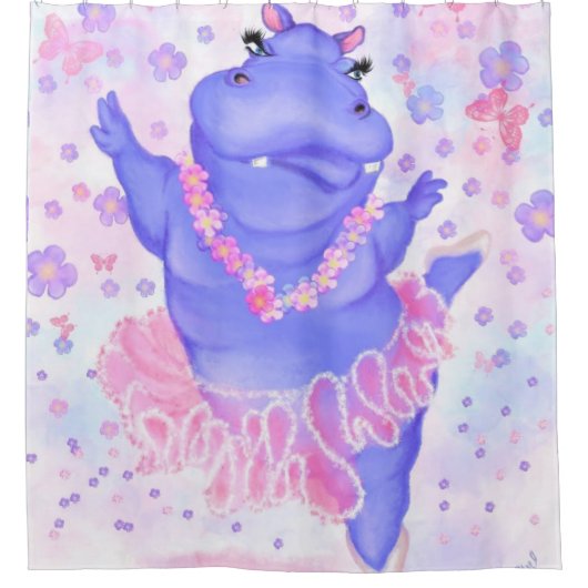 Rideaux De Douche Hippo Prima Ballerina - Heureuse danseuse (Devant)