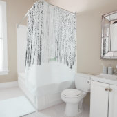 Rideaux De Douche Histoire de Noël blanche (En situation)