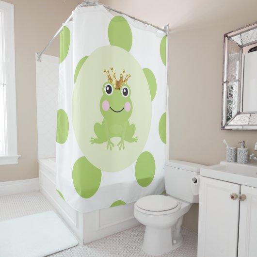 Rideaux De Douche Histoire Fairy tale Frog Prince Gold Crown (En situation)