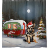 Rideaux De Douche Hiver Allemand Berger Caravane Noël Aventure (Devant)