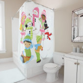 Rideaux De Douche Hiver Amusants Snowmen Dormir les enfants (En situation)