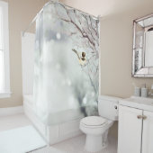 Rideaux De Douche Hiver Frost Arbres de poulet Oiseau mignonne (En situation)