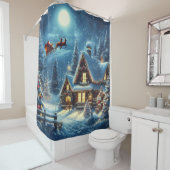 Rideaux De Douche Hiver/Père Noël/Noël/Neige (En situation)