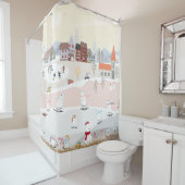 Rideaux De Douche Hiver Wonderland Polar Bear City (En situation)