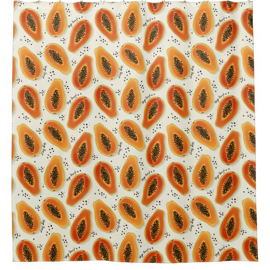 Rideaux De Douche Hiya Papaya Motif (Devant)