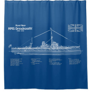 Rideaux De Douche HMS Dreadnoud - Plan d'expédition ABD