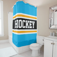 HOCKEY Fun Athletic Sky Blue Black Yellow Stripes