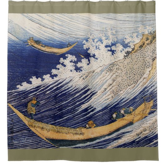 Rideaux De Douche Hokusai Ocean Waves Sea Boats (Devant)