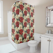 Rideaux De Douche Holiday Shower Curtain Classic Christmas Flowers (En situation)