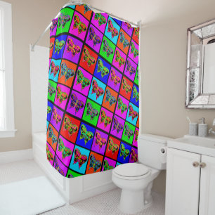 Rideaux De Douche holiES - Papillons psychédéliques Mosaïque