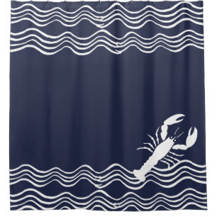 Rideaux De Douche Homard Océan Bleu et blanc Serviette Ensemble douc