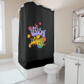 RIDEAUX DE DOUCHE HOME PAINT SPLASH LESSONS LEARN SHOWER CURTAIN  (En situation)