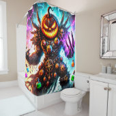 Rideaux De Douche Homme citrouille (En situation)