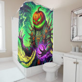 Rideaux De Douche Homme Citrouille d'Halloween (En situation)