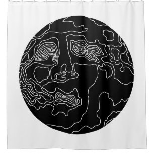 Rideaux De Douche homme dans la lune