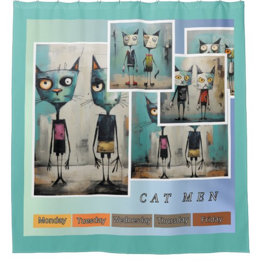 Rideaux De Douche Homme de chat (Devant)