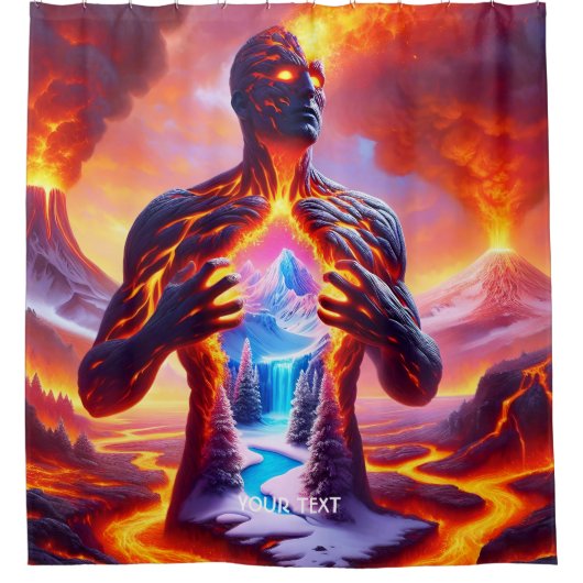 Rideaux De Douche Homme de lave Imaginaire (Devant)