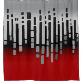 Rideaux De Douche horizon Abstrait, rouge, gris clair, noir (Devant)
