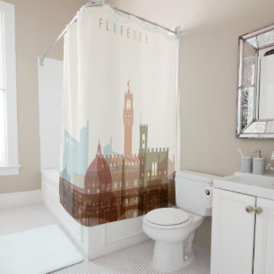 Rideaux De Douche Horizon de ville de Florence, Italie  